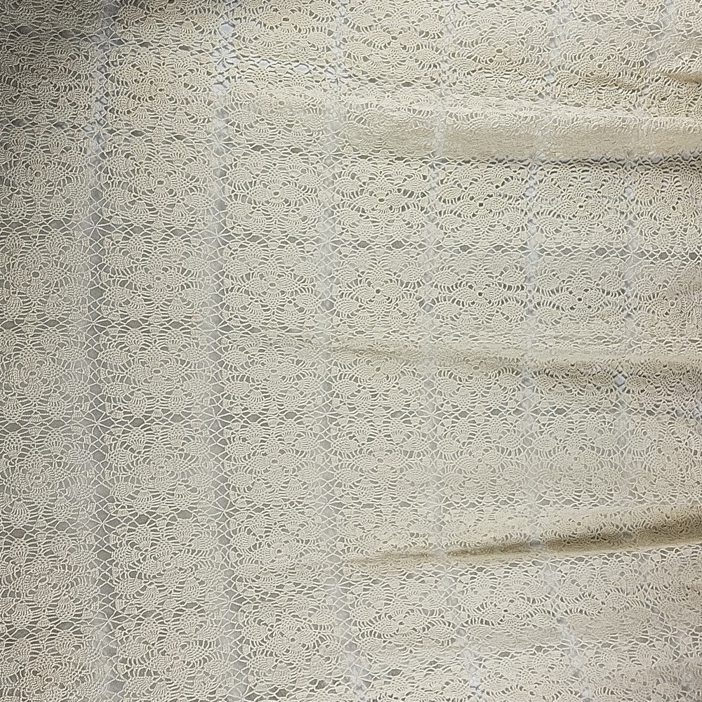 Elegant Cream Crochet Tablecloth 70x48 Vintage